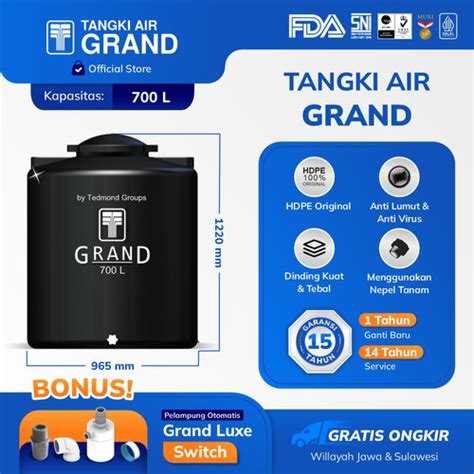 Promo Tangki Tandon Air Grand Gta Sertifikasi Halal Toren No