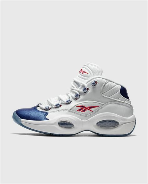 Reebok Question Mid Blue Toe White Mens Basketball Reebok