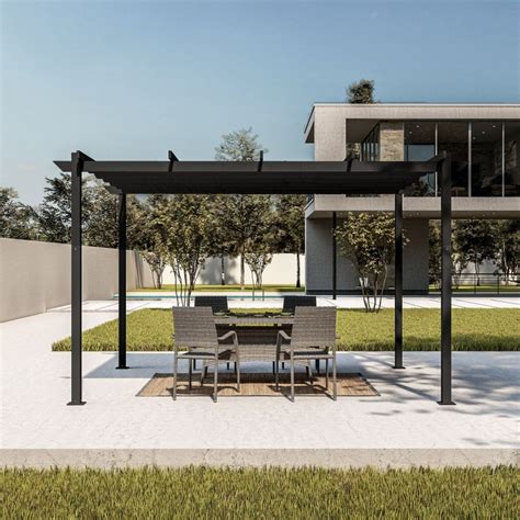 GAZEBO PERGOLA IN ALLUMINIO E ACCIAIO ANTRACITE 3 X 4 METRI CON TETTO