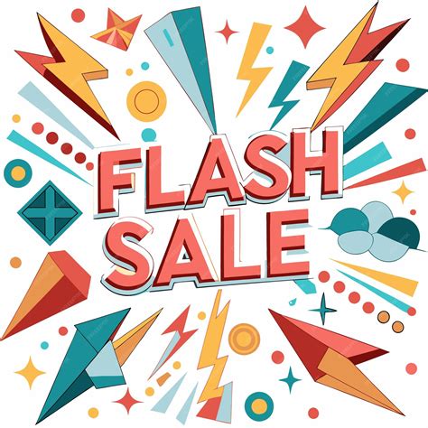 Gráfico colorido que promueve una venta instantánea con formas y