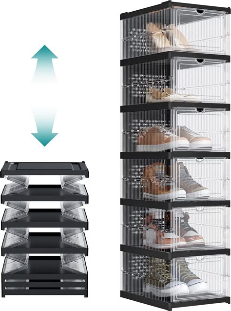 Songmics Cajas De Zapatos Pl Stico Juego De Organizadores De