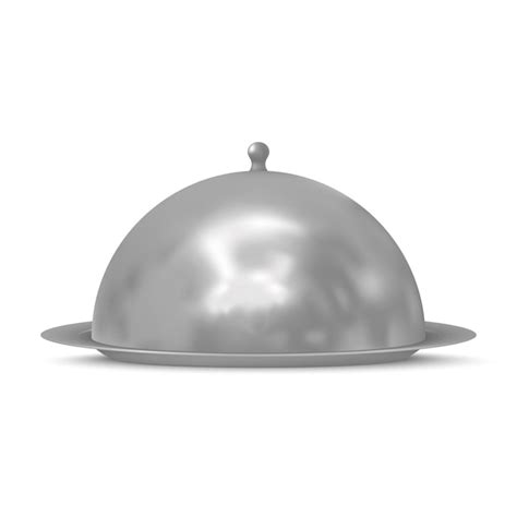 Premium Vector 3d Realistic Restaurant Cloche With Tray