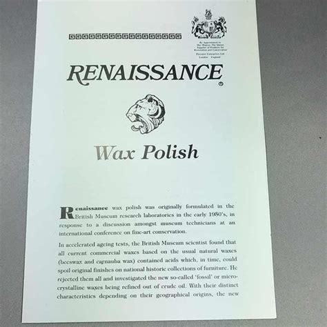 Renaissance Wax To Preserve Protect And Restore Boone Trading Company