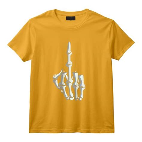 Skeleton Middle Finger Fuck You Halloween T Shirt Bold Design For A