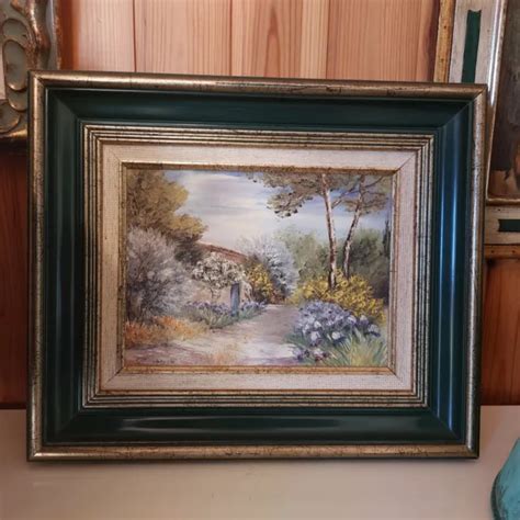 Quadro Antico Anni Paesaggio Di Campagna Dipinto Olio Su Tela Cm