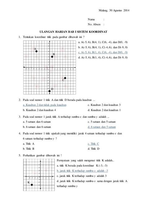 Detail Contoh Soal Koordinat Kartesius Dan Jawabannya Kelas 10 Koleksi