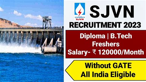 Sjvn Psu Recruitment Fresher Without Gate Salary Month