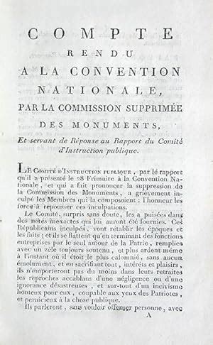 Compte rendu à la Convention Nationale par la Commission supprimée des