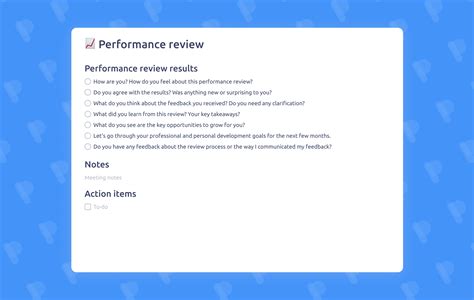 Performance review meeting template