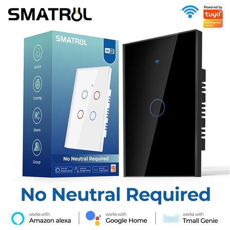 SMATRUL Tuya Wifi Interruptor De Parede Inteligente RF433MHz Sem