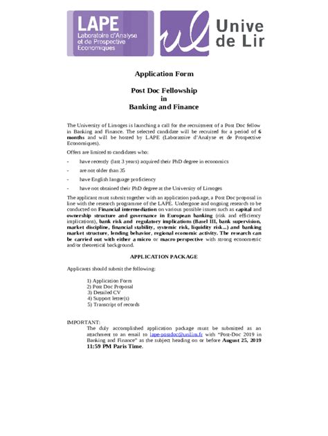 How To Apply Presidents Postdoctoral Fellowship Program Doc Template