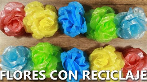 🌺como Hacer Flores Con Bolsas De PlÁstico Manualidades Con Reciclaje