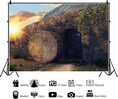 Buy Leowefowa X Ft Resurrection Of Jesus Backdrop Sunrise Jesus Tomb