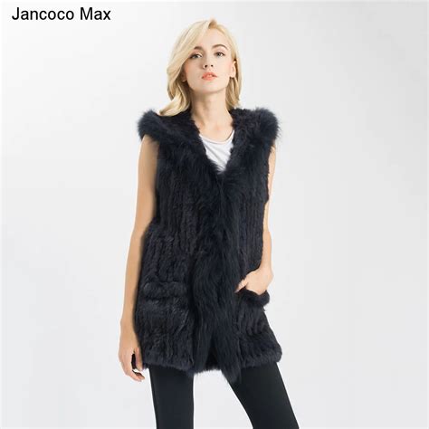 Aliexpress Buy Jancoco Max 2017 Real Rabbit Fur Vest Hooded