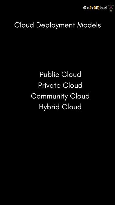 What Are The Cloud Deployment Models Youtube