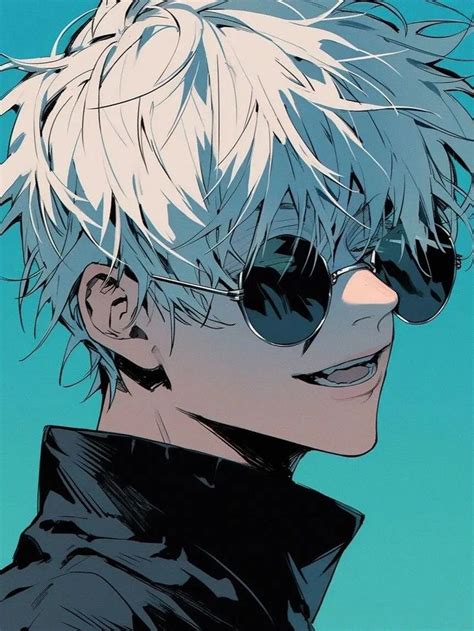 Anime Character With White Hair And Sunglasses