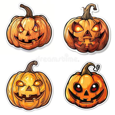 Jack O Lantern Sticker Design Cute Creepy Halloween Decal Artwork