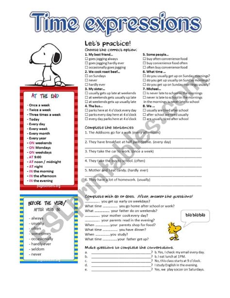 Time Expressions Esl Worksheet By Missake