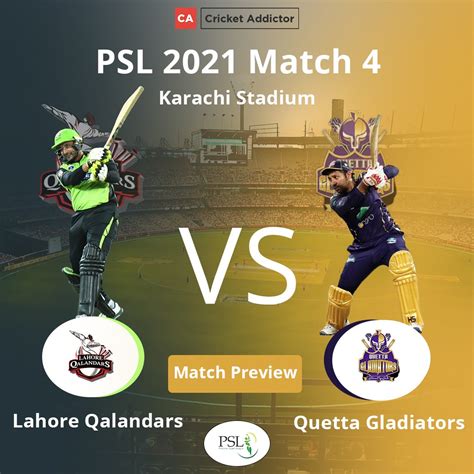 Psl 2021 Match 4 Lahore Qalandars Vs Quetta Gladiators Match