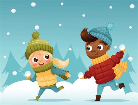 15+ Thousand Cartoon Children Playing Snow Royalty-Free Images, Stock ...