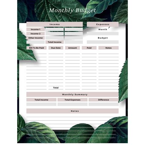 Monthly Budget Planner Printable, Monthly Budget, Monthly Planner ...