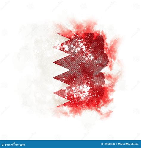 Square Grunge Flag Of Bahrain Stock Illustration Illustration Of