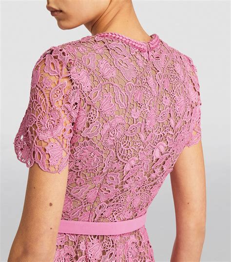 Womens Self Portrait Pink Lace Midi Dress Harrods Uk