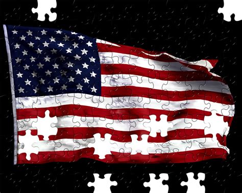 Waiving American Flag Puzzle – DOMAGRON