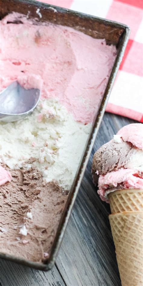 No Churn Neapolitan Ice Cream Recipe Ice Cream Neapolitan Ice