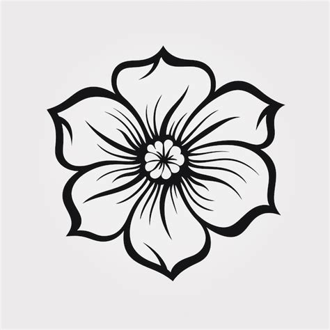 Un Dessin En Noir Et Blanc D Une Fleur Avec Une Ia G N Rative Centrale