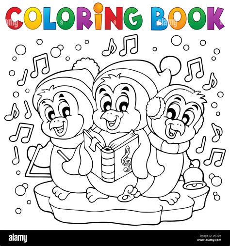 Livre De Coloriage Mignon Pingouins 4 Photo Illustration Photo Stock