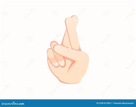 Crossed Fingers Icon Hand Gesture Emoji Vector Stock Vector