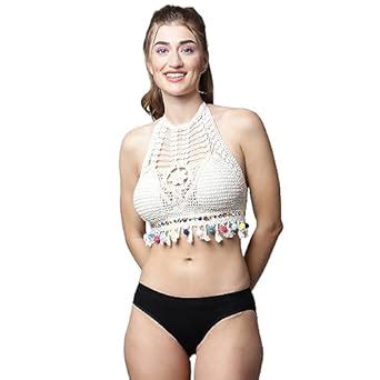 Buy Quttos PrettyCat Women Crochet Top Bralette Knit Bra Bikini Set