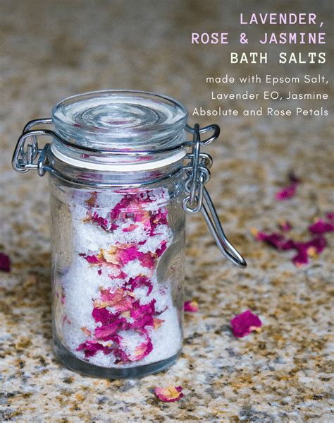 Jasmine Lavender And Rose Homemade Aromatherapy Bath Salts ⋆ Homemade