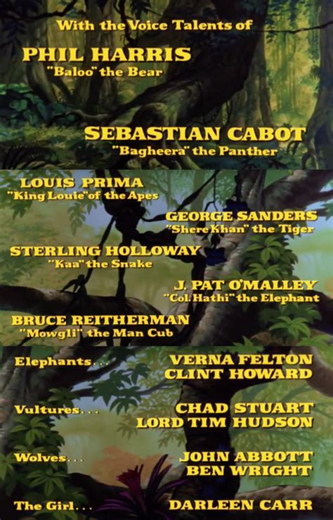 The Jungle Book 1967 Movie Behind The Voice Actors