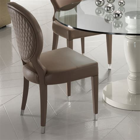 Designer Italian Leather Dining Chair And Glass Dining Table Set