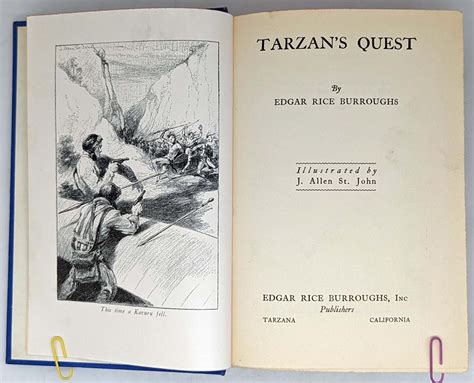 Tarzan S Quest Edgar Rice Burroughs 1936 1st Edition Rare First