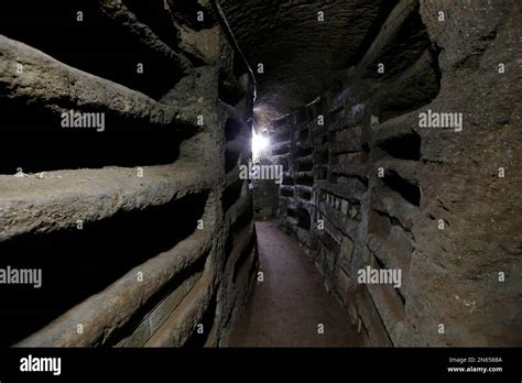 A View Of The Catacombs Of Priscilla A Labyrinthine Cemetery Complex That Stretches For