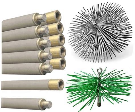 ZESTAW DO CZYSZCZENIA KOMINA PIECA KOZY KOTŁA OD DOŁU 8 4m SZCZOTKI