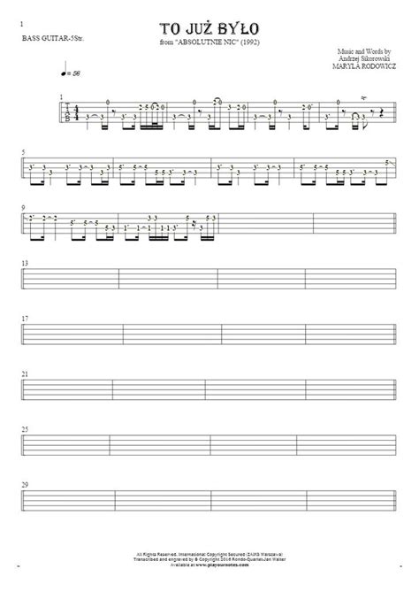 To Już Było Tablature Rhythm Values For Bass Guitar 5 Str Playyournotes