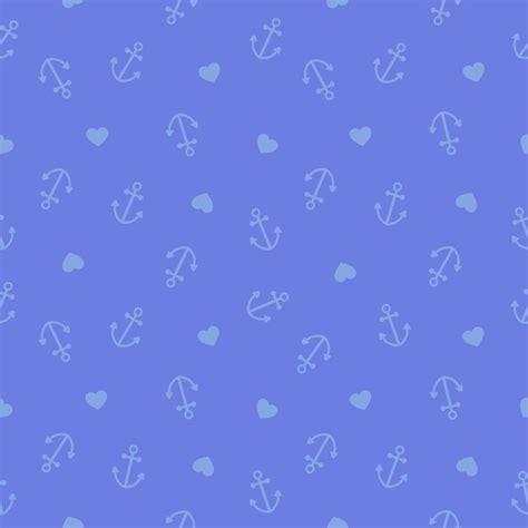 Premium Vector Blue Seamless Pattern With Anchors And Hearts