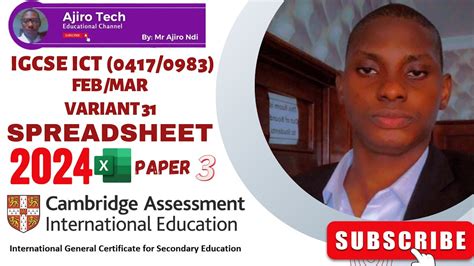 Igcse Ict Paper Spreadsheet February March Variant