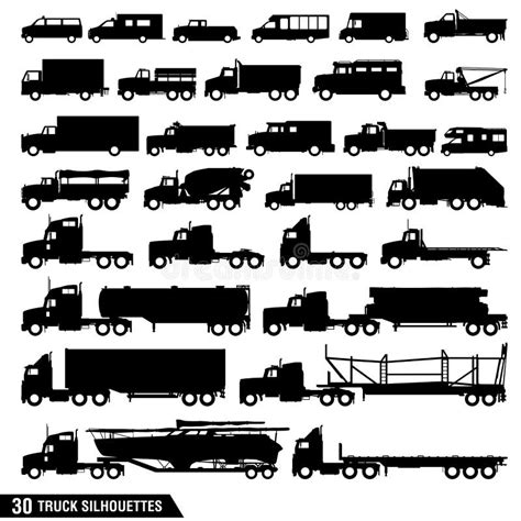 Lkw Schattenbilder Vektor Abbildung Illustration Von Aufnahme