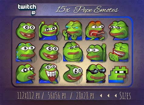 Pepe Meme Emote for Twitch, Discord or Youtube / Twitch Emotes / Pepe ...