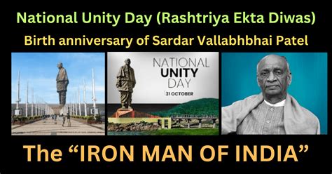 National Unity Day Rashtriya Ekta Diwas St October Birth