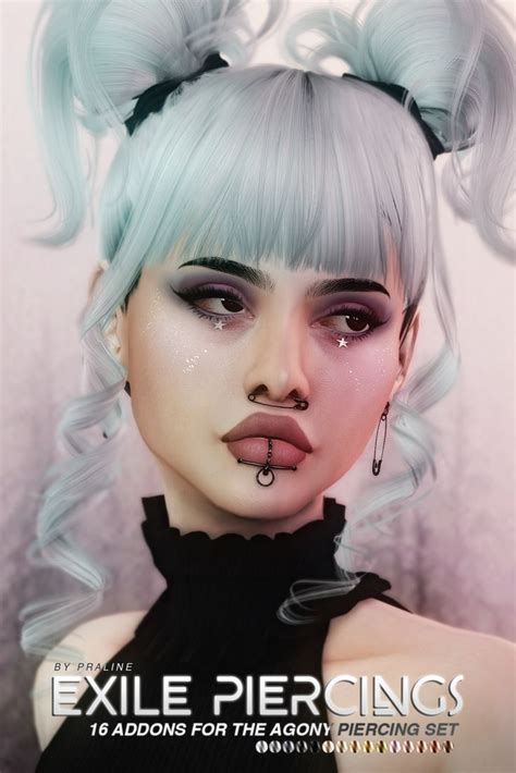 EXILE Piercings Agony Addons Pralinesims Sims 4 Piercings Sims 4