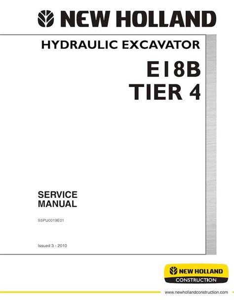 Manual de servicio en pdf de la excavadora hidráulica New Holland E18B