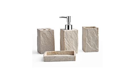 Buy Light Beige Textured Bathroom Accessories - Set of 4 Online in ...