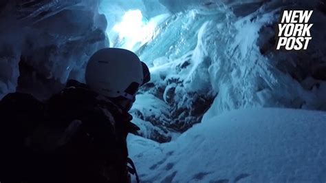 Cocky Skier Survives 60 Foot Drop Into A Crevasse New York Post Youtube