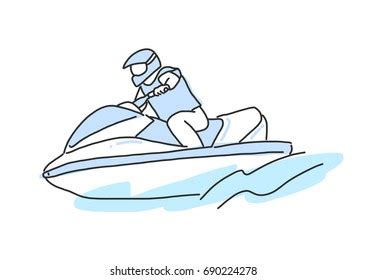 Jet Ski Line Drawing Hand Drawn Stock Vector (Royalty Free) 690224278 ...